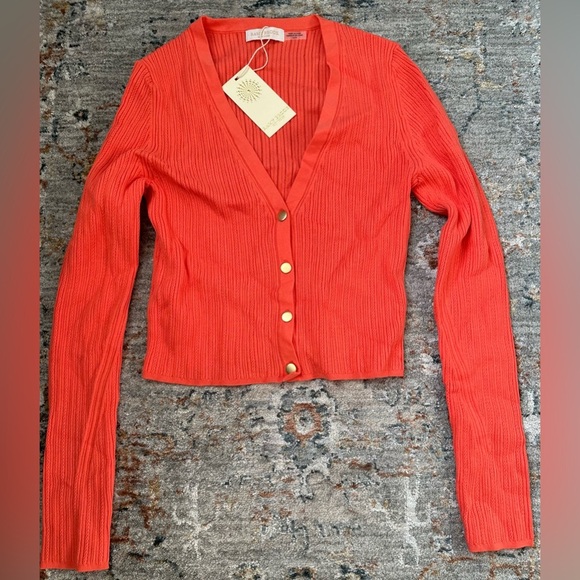 ‼️RARE‼️🎸Ramy Brook🎸🔥NWT🔥Corey V-Neck Sweater in Mimosa— Size XS - Picture 6 of 10